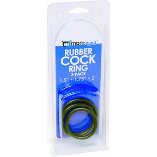 Manbound Rubber Cock Ring 3 Pack