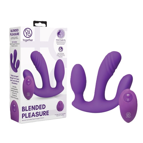 Together Toy Blended Pleasure Remote Controlled Triple-Pronged Vibrator