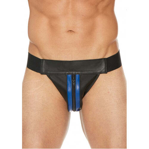 Striped Front With Zip Jock Leather S/M