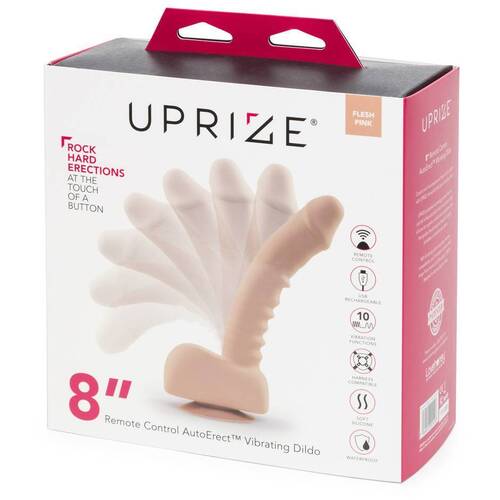 Uprize Remote Control Rising 8 Inch Vibrating Realistic Dildo Flesh