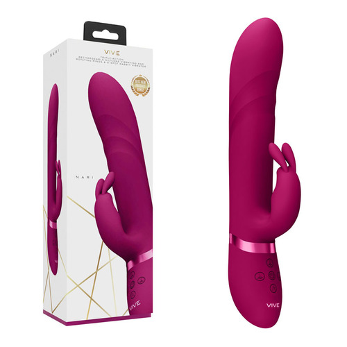 VIVE Nari - Pink Pink 24.1 cm USB Rechargeable Rabbit Vibrator