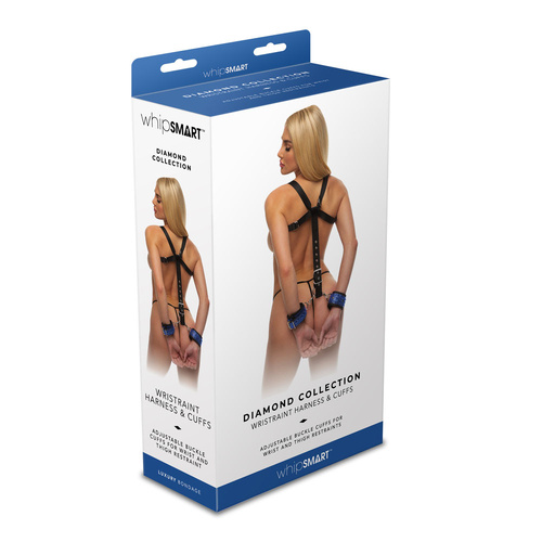 WhipSmart Diamond Wristraint Harness & Cuffs - Blue Blue Restraints