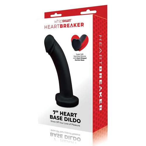 7'' Heart Base Dildo Black 17.8 cm Dong with Heart Shaped Base