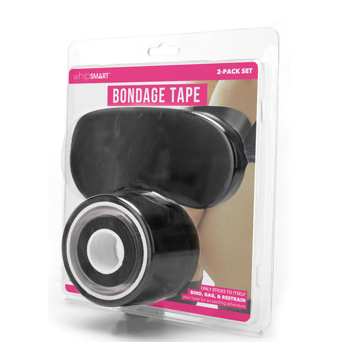 WhipSmart Bondage Tape - Black 30 Metre With Bonus Eye Mask